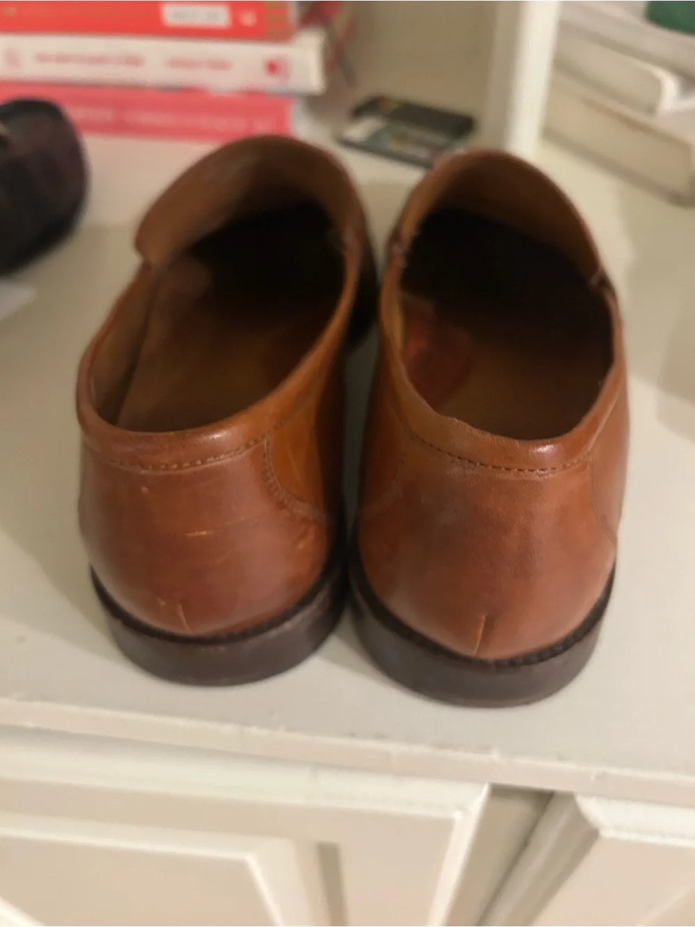 Cole Haan Tan Leather Bit Loafers with Gold Hardware